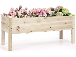 Maceta Elevada de Madera de Abeto Jardinera de Suelo Elevada para Plantas Flores Cama para Cultivo Jardín 120 x 43,5 x 51 cm COSTWAY
