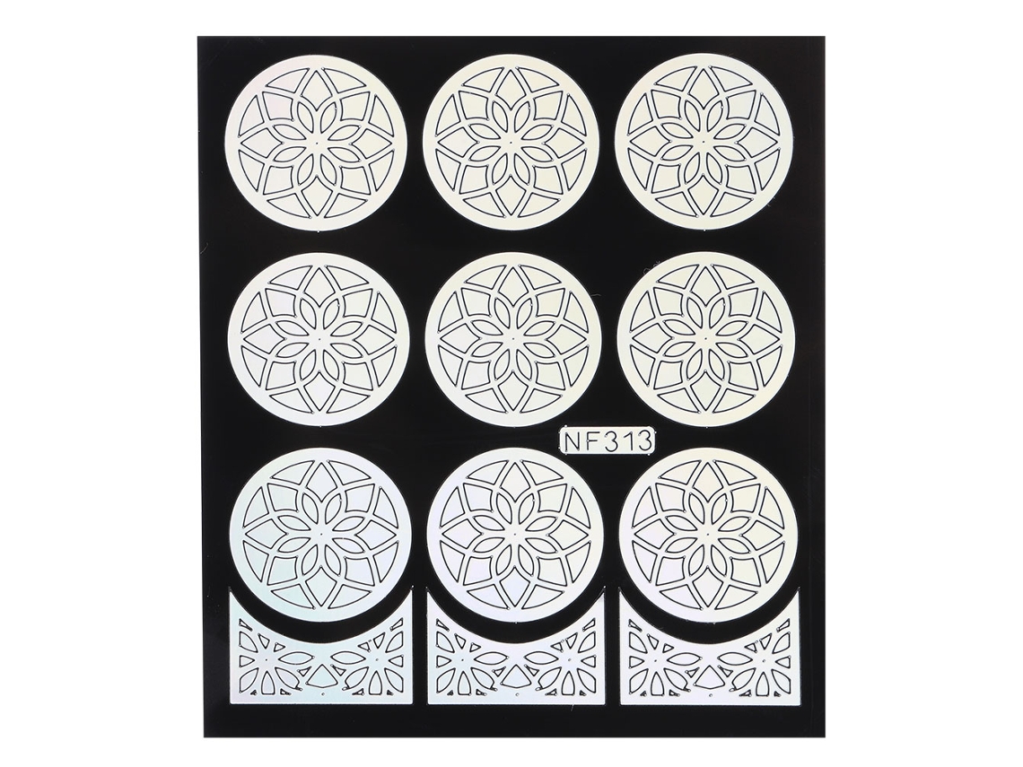 Plantilla Floral Para Decoración De Uñas, Adhesivo Decorativo Para Manicura Nf313