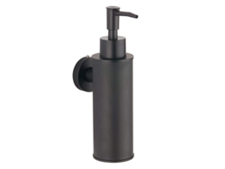 Dispensador de jabón redondo negro de acero inoxidable 304 para montaje en pared, 200 ml, reutilizable, para baño y cocina (modelo 2026).