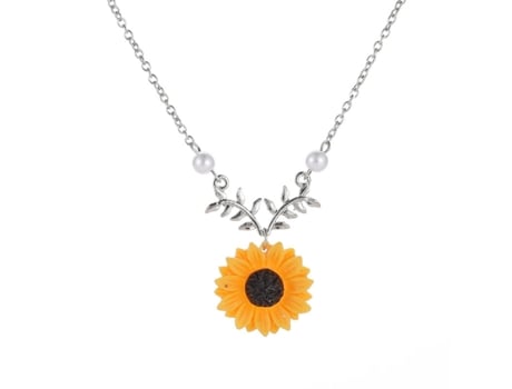 Collar colgante Sirflower aleación elegante Collar de la cadena de hoja de perla falsa para citas