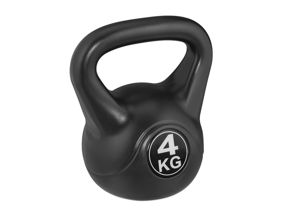 Relaxdays Pesa Rusa 4 Kg, Mancuerna Relleno De Arena, Entrenamiento En Casa, Hombres Y Mujeres, Ejercicio Fuerza, Negro