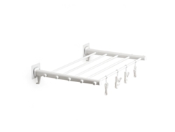 Tendedero plegable de pared extensible sin agujeros de plástico para lavandería interior o balcón.