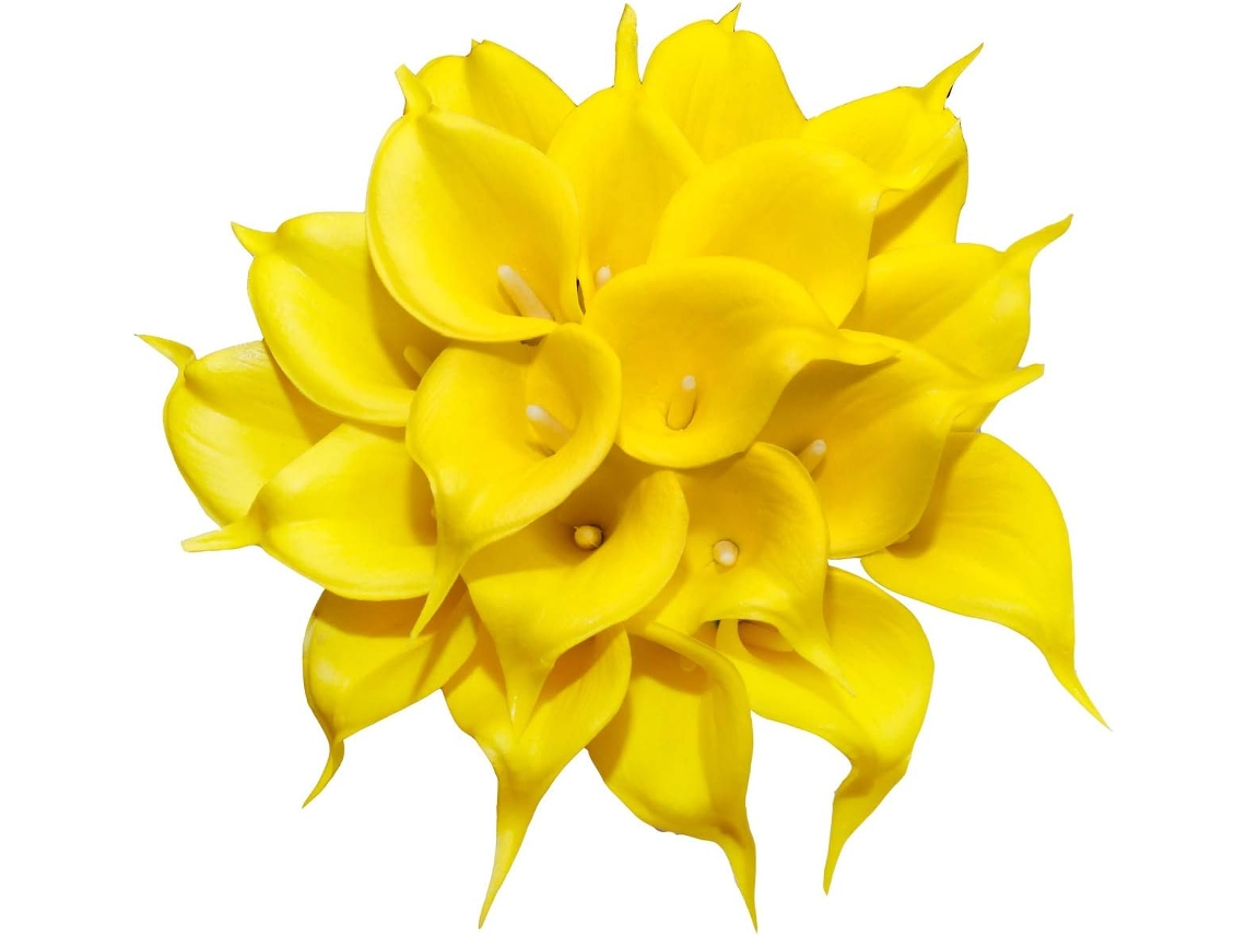 20 piezas de flores artificiales de cala para decoración de fiestas, bodas, ramo de flores para el hogar, tacto real