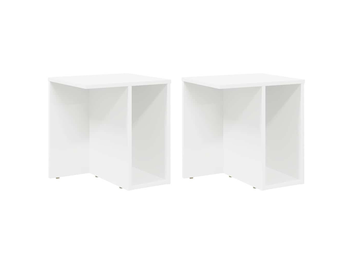 Mesa Auxiliar 2 Uds | Mesa Lateral 37 X 32 X 40 Cm Madera De Ingeniería