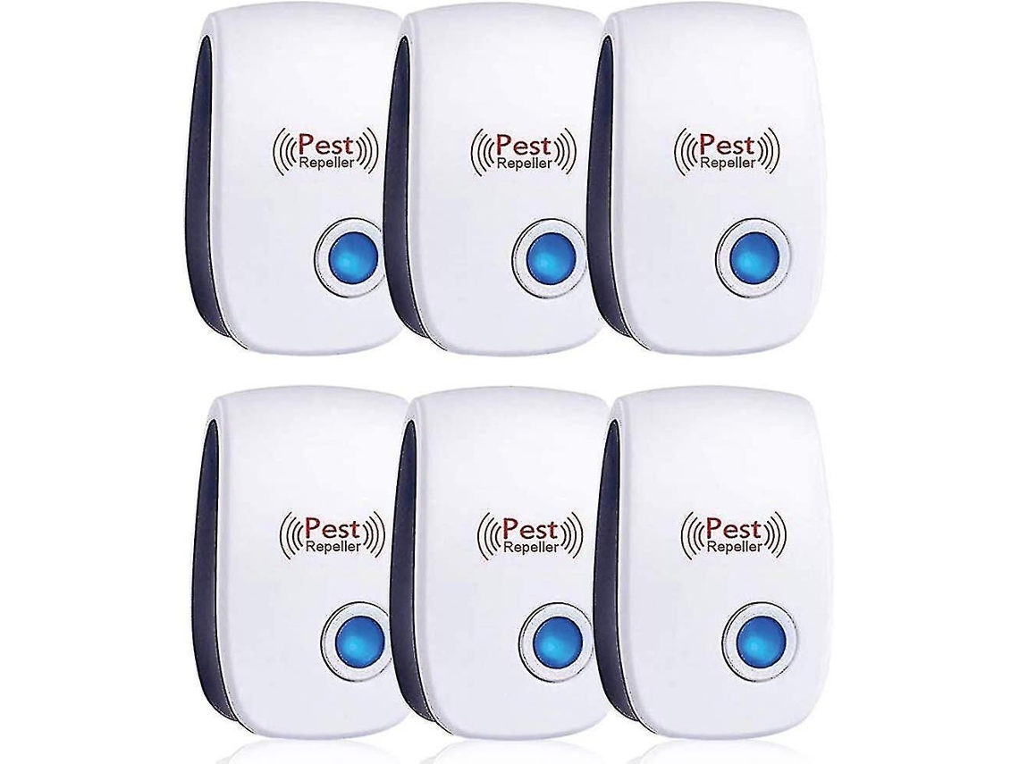 Repelente Ultrasónico 6x, Repelente Ultrasónico Para Ratones Y Ratas. Eficaz Contra Ratones, Ratas, Moscas, Mosquitos, Insectos Plaga Y Arañas. Nod9kk
