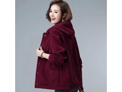 Chaqueta Corta Mujer Primavera Otoño Coreana Suelta Solida Con Capucha Casual Cremallera Ladrillo Vermelho Xs