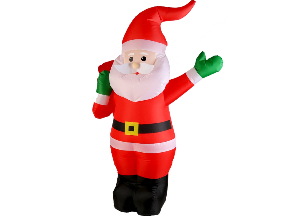 Rojod020 2.4g Coche Rc Papá Noel Inflable Sonido Música 360 Recargable Juguete