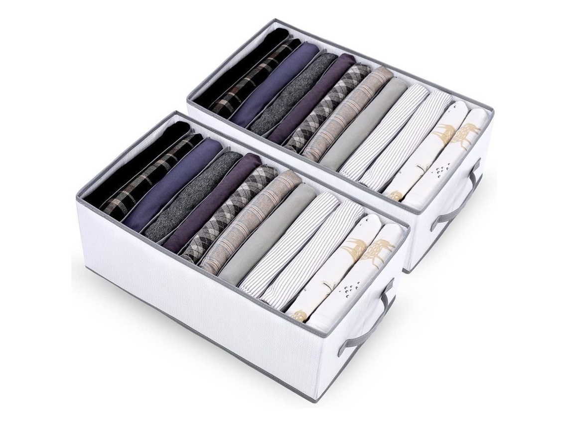 Organizador De Cajones Para Armario, 12 Compartimentos, 2 Unidades, Plegable Y Lavable.