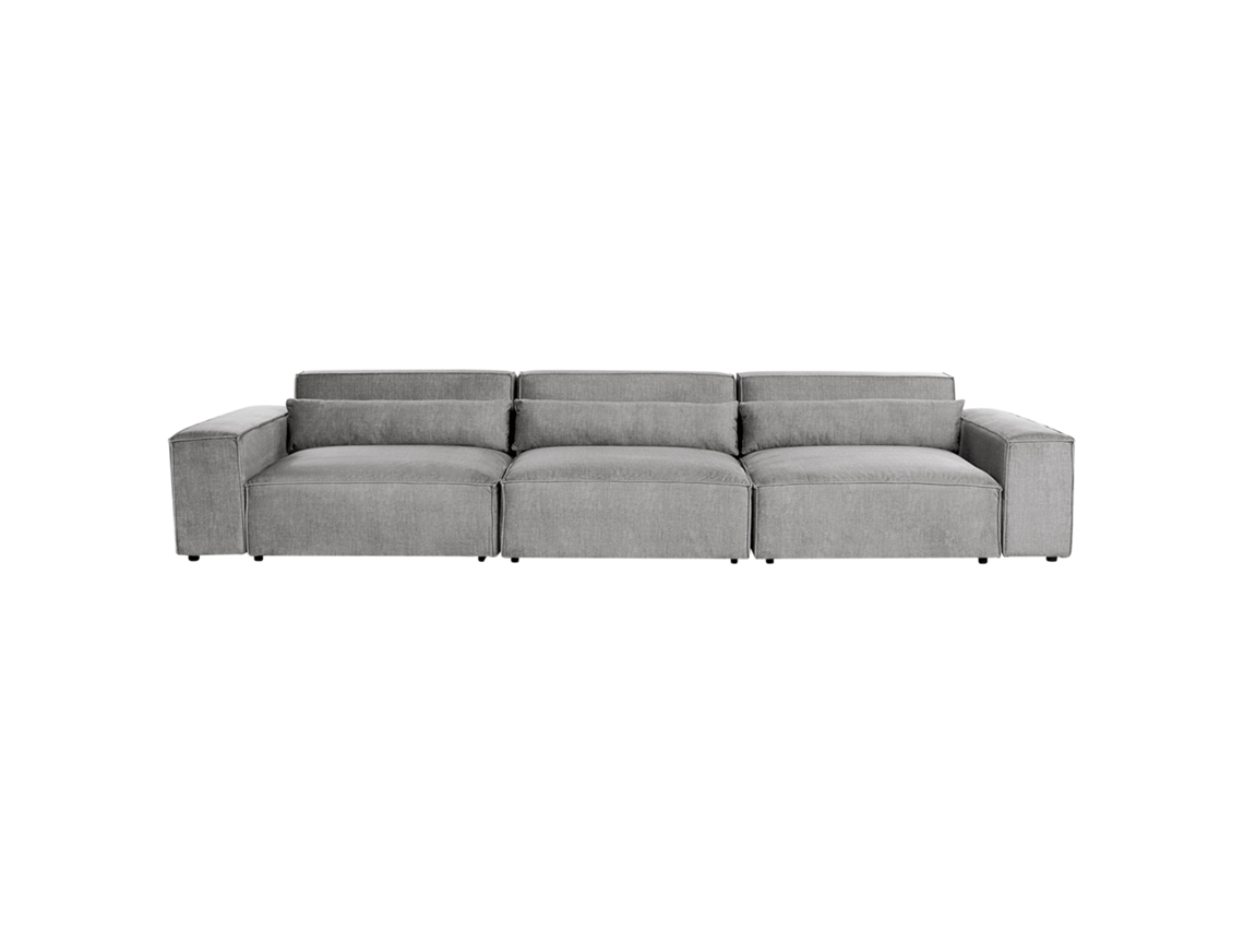 Sofá de 3 plazas BELIANI Hellnar de Poliéster Gris 364x126x70