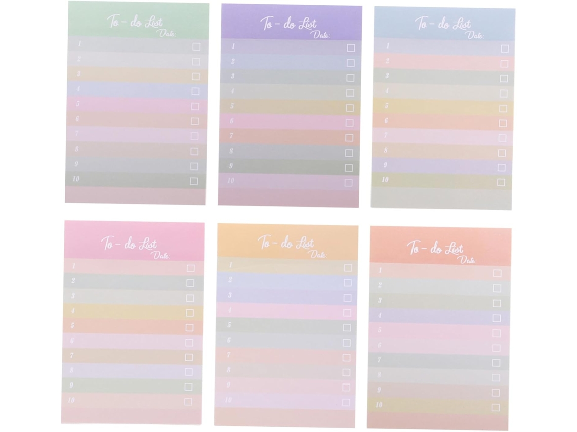 Notas adhesivas desprendibles con rayas de colores, 6 unidades, para profesores y material escolar de Gokoco