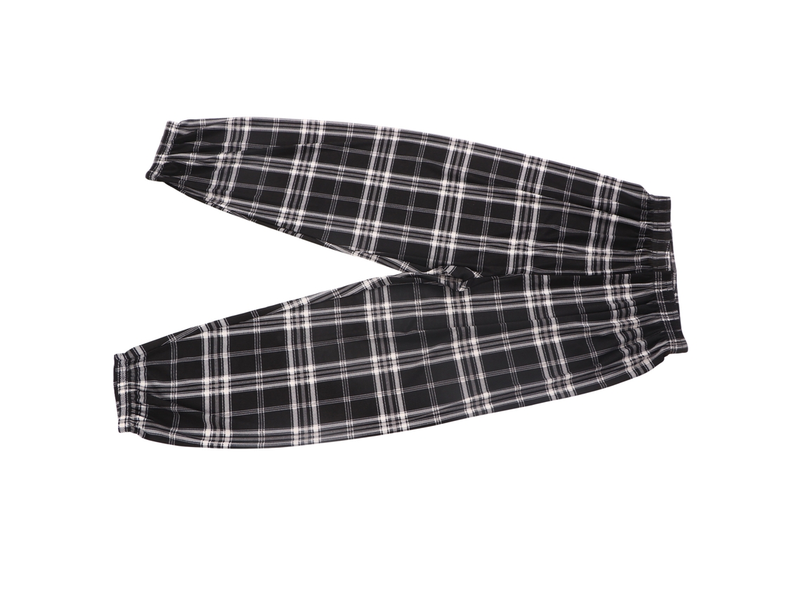 Pantalones De Cuadros Para Mujer, Cintura Alta, Puños Elásticos, Acolchados, Estilo Casual Y Cómodos, Talla M.