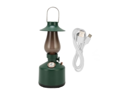 Lámpara De Mesa Retro Regulable Con Bluetooth, Altavoz, Efecto Vela Y Luz Ambiental Verde.