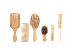 Kit De 6 Pentes De Bambú Para Cabelo E Barba Com Detangling Para Salão E Casa