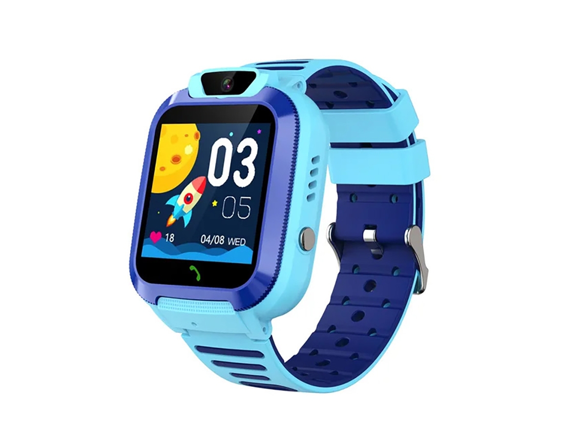 Reloj inteligente Mdug 4G SOS para niños: posicionamiento GPS, videollamadas, ranura para tarjeta SIM, resistente al agua (azul).
