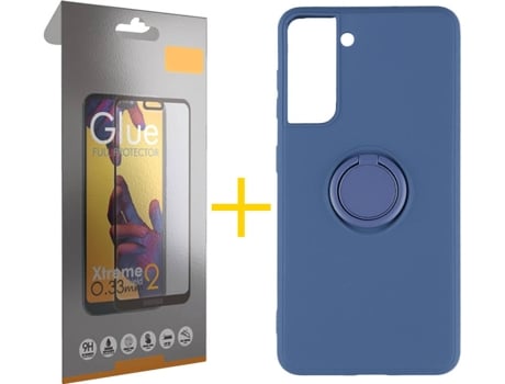Carcasa + Protector de Pantalla para Samsung Galaxy S22 Plus 5G SKYHE Azul Oscuro