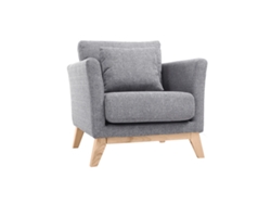Sillón Nórdico Gris Claro Patas Madera Clara Oslo MILIBOO