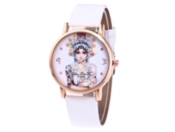 Reloj De Pulsera De Cuarzo De Cuero Para Mujer, Estilo Casual Y Moderno, Color Blanco.