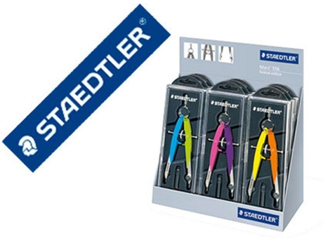 Compasso Staedtler Micrometrico 556 Cor Neon Expositor de Secretaria de 9 Unidades Sortidas