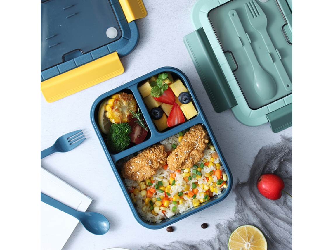 Caja Benéfica Infantil, 1300ML, 4 Compartimentos, A Prueba de Fugas, Apta para Microondas NEVEANCE