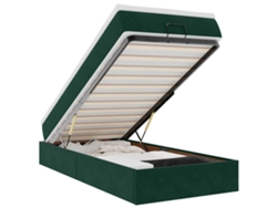 Maison Exclusive - Estructura De Cama Otomana Con Colchón Terciopelo Verde Oscuro