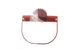 Protector facial transparente con diseño de mascota para niños, ideal para hospitales y escuelas.