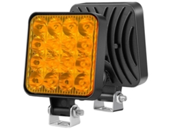 Luz De Trabajo 48w 16led Para Camión Off Road Tractor 12v 24v Faro Antiniebla Luz De Circulación Diurna Cuadrada Impermeable China Amarillo