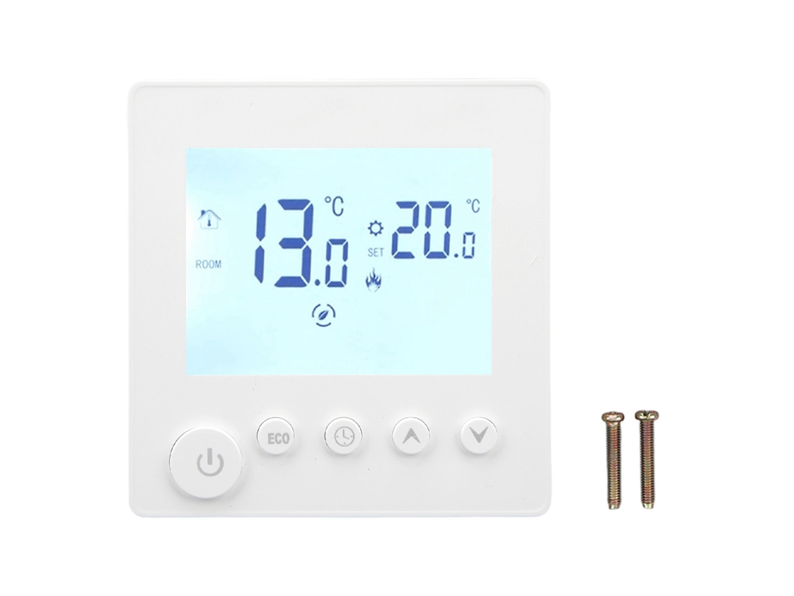Termostato digital con pantalla LCD, control de temperatura programable para calefacción.