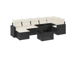 Maison Exclusive - Set De Sofás De Jardín 8 Piezas Y Cojines Ratán Sintético Negro