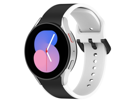 Correa de Silicona color dual para Samsung Galaxy Watch 5 40mm/44mm/Watch 5 Pro 45mm/Watch4 40mm/44mm - blanco/negro