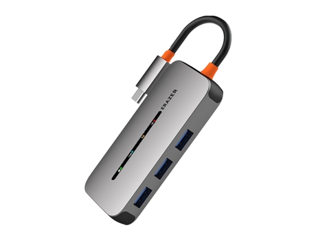 Adaptador ERAZER DC06 6In1 Tipo-C a HDMI VGA 3Usb3.0 Pd para Huawei Mate40/P50 S20