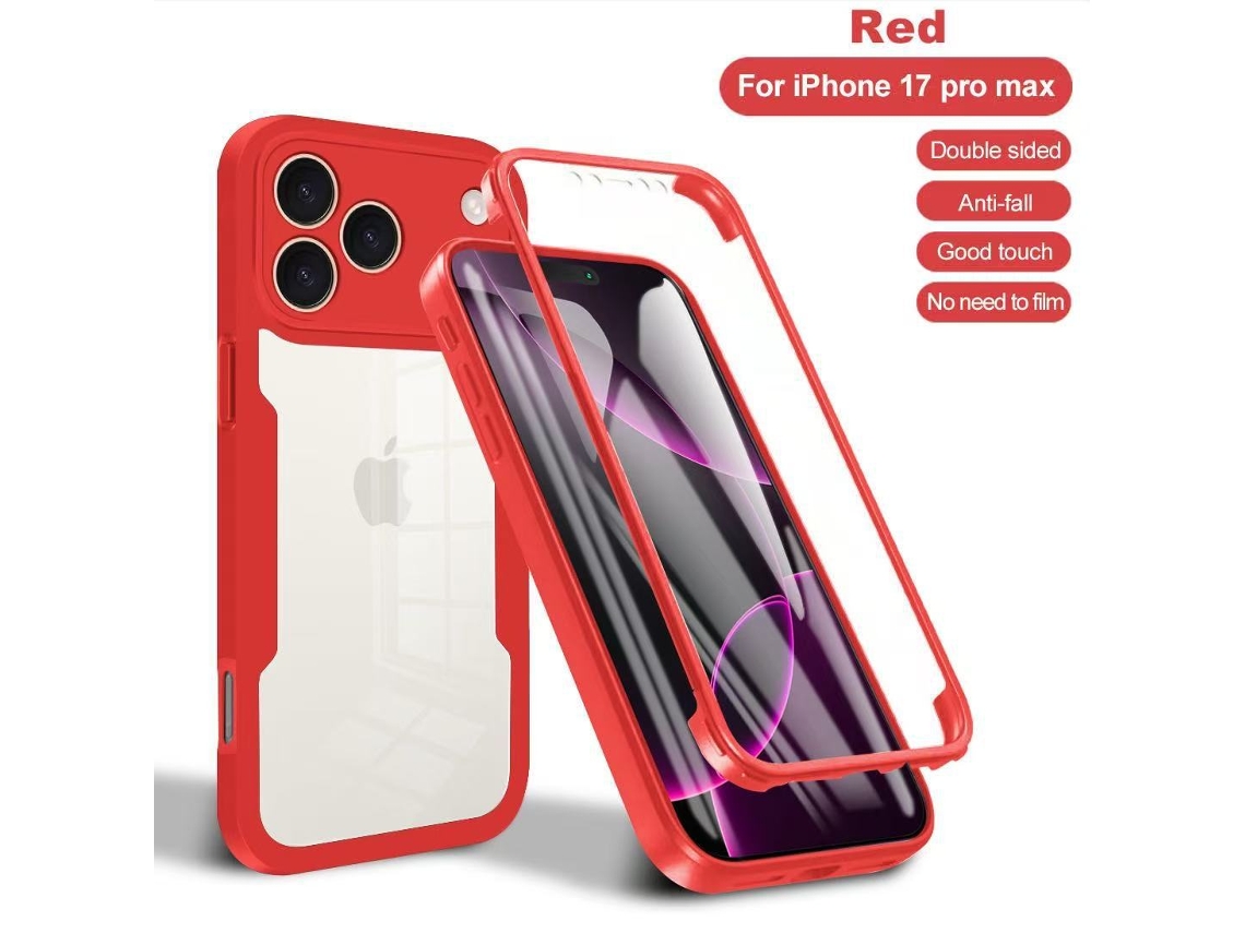 Protector de pantalla con funda antigolpes incluida para iPhone 17 Pro DIGITALLAB (Rojo)