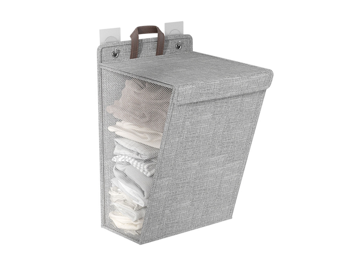 Cesta de ropa plegable de pared, cesta de ropa plegable que ahorra espacio, cesta de ropa para zapatos, calcetines y bolsillos.
