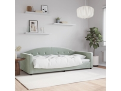 Sofá Cama Sin Colchón Terciopelo Gris Claro 90x200 Cm