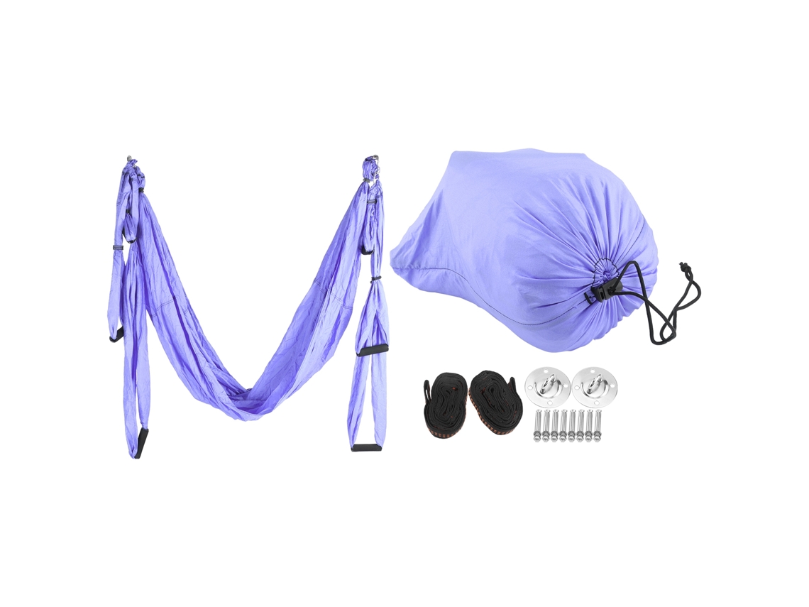 Hamaca De Yoga Antigravedad Ultraligera, Columpio De Yoga Para El Hogar, Accesorios De Fitness, Azul Y Morado.