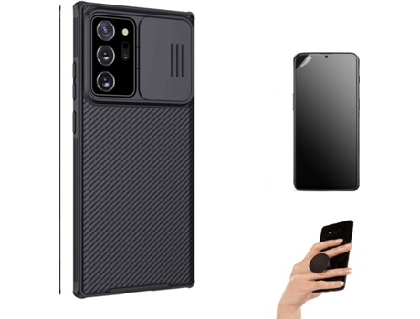 Kit Carcasa, Protector Y Soporte Samsung Note 20 Ultra Ultimatte Nillkin Camshield