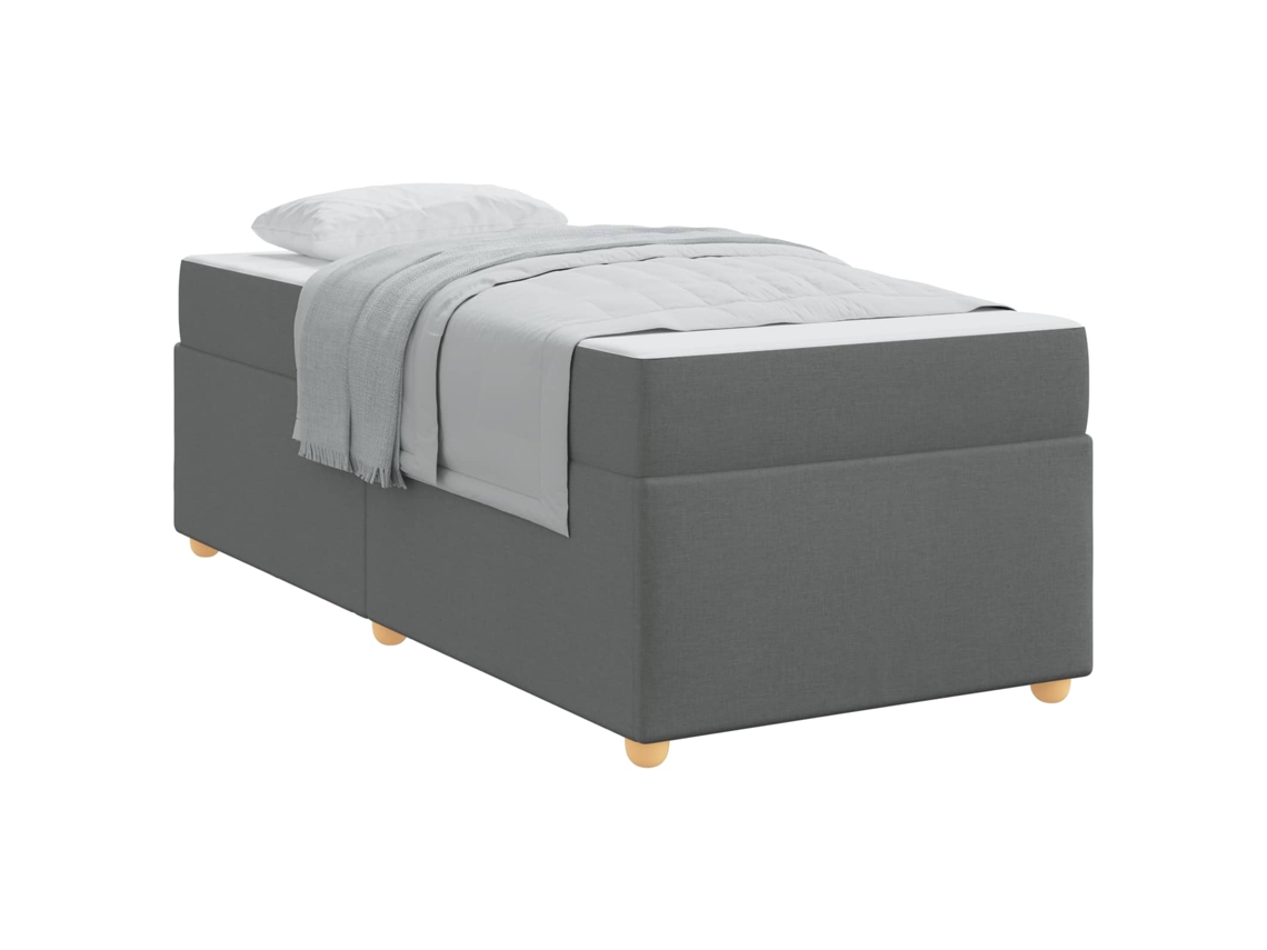 Maison Exclusive - Estructura De Cama Con Colchón Gris Oscuro 90 X 190 Cm Tela
