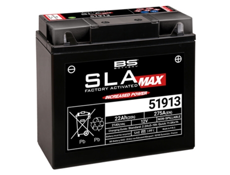 Batería de moto BS Battery SLA MAX 51913 - C (10Hr) - C (20Hr)