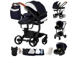 Cochecito de bebé, sistema de viaje 3 en 1, ruedas todoterreno, X518-yg-blue