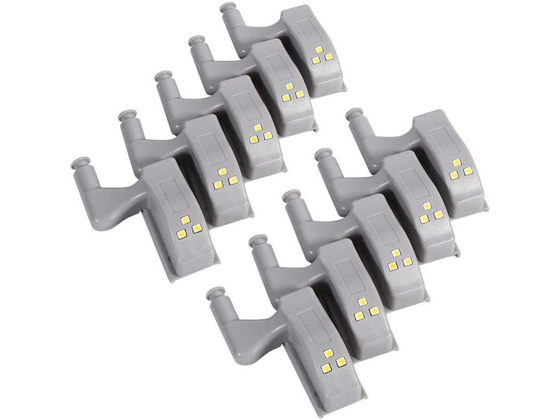 KOFIHETY 10pcs Luz LED con Sensor para Armario, Lámpara Nocturna para Ropero y Armarios (Blanco Cálido)