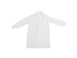 Bata médica blanca, manga larga, algodón y poliéster, alta calidad