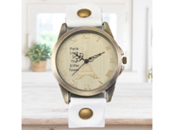 Reloj De Pulsera Unisex Estilo Retro Punk Con Números Romanos, Piel Sintética Blanca.
