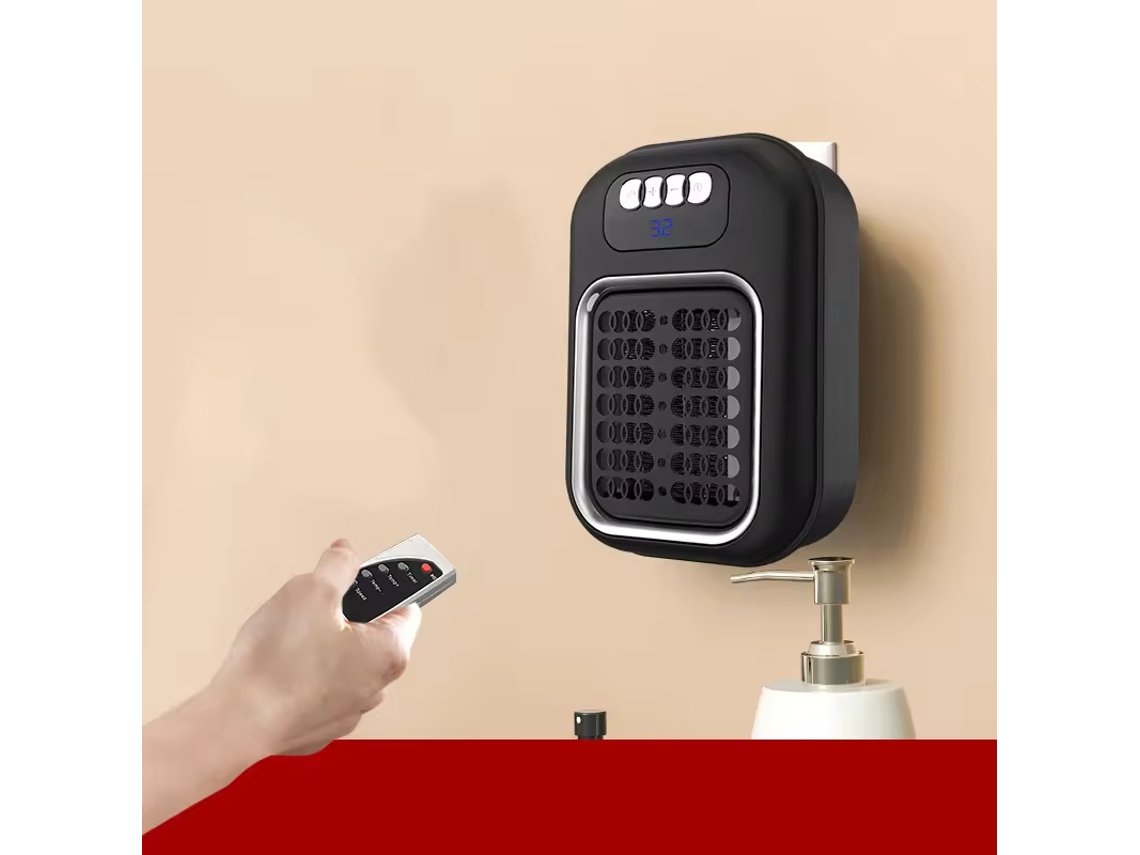 Calefactor eléctrico de pared Eifson de 370 W con temporizador y pantalla LED (negro)