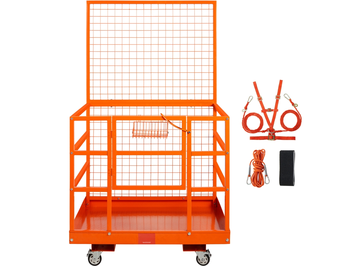 Jaula de seguridad para montacargas Succebuy de 114,3 x 109,2 cm, plataforma de trabajo de 635 kg