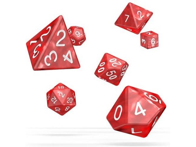 Juego de Dados ULTIMATE GUARD Dice RPG Marble (Rojo)