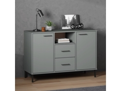 Lovely Home Aparador con Pernas de Metal 113X40X77 Madera Maciza Oslo Gris