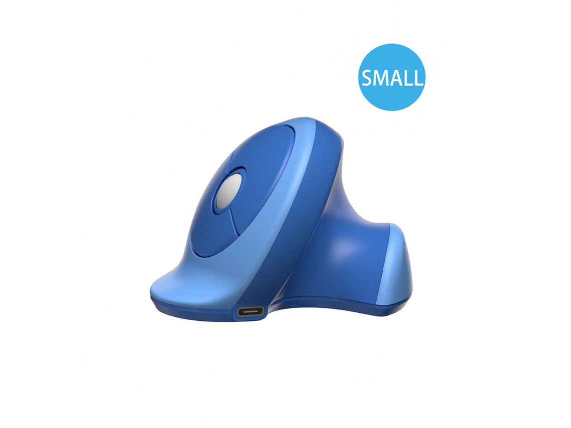 Mini ratón vertical ergonómico recargable azul Yizhood con modo dual, silencioso e inalámbrico, DPI ajustable