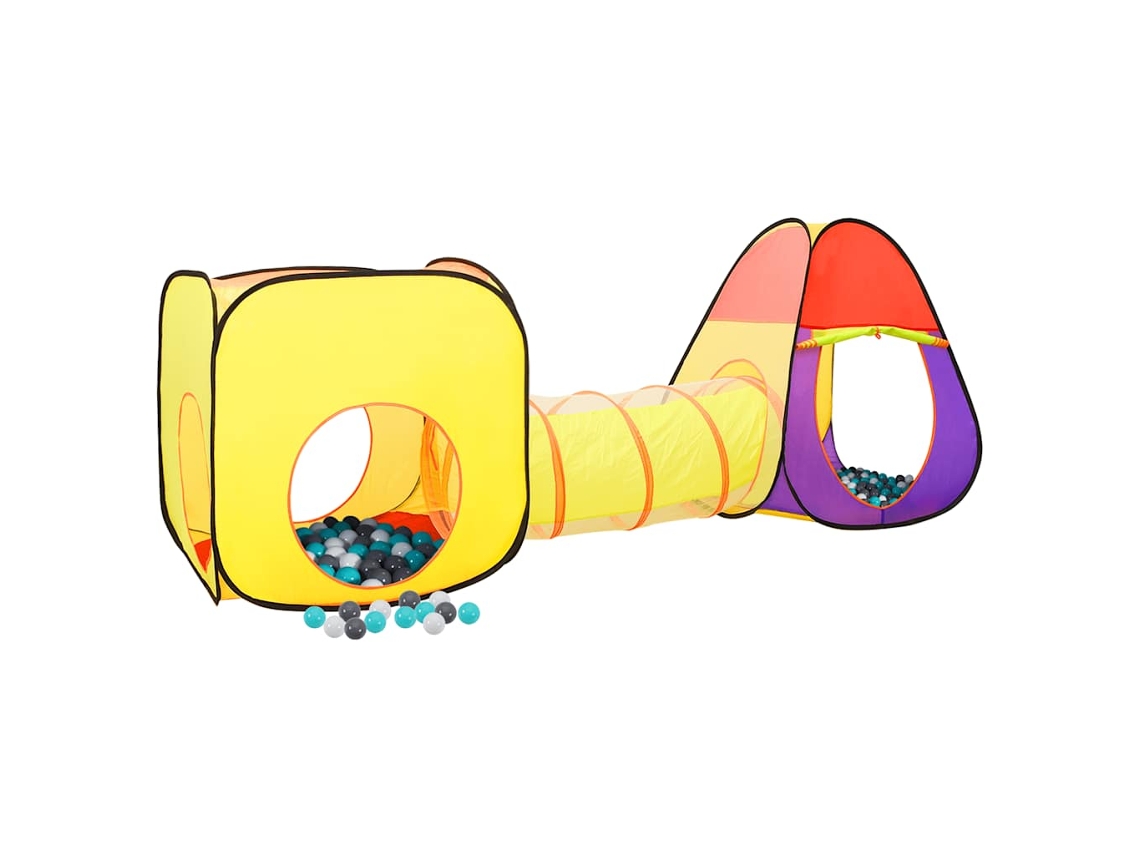 Tienda de juegos infantil con 250 pelotas, 255 x 80 x 100 cm, varios colores.