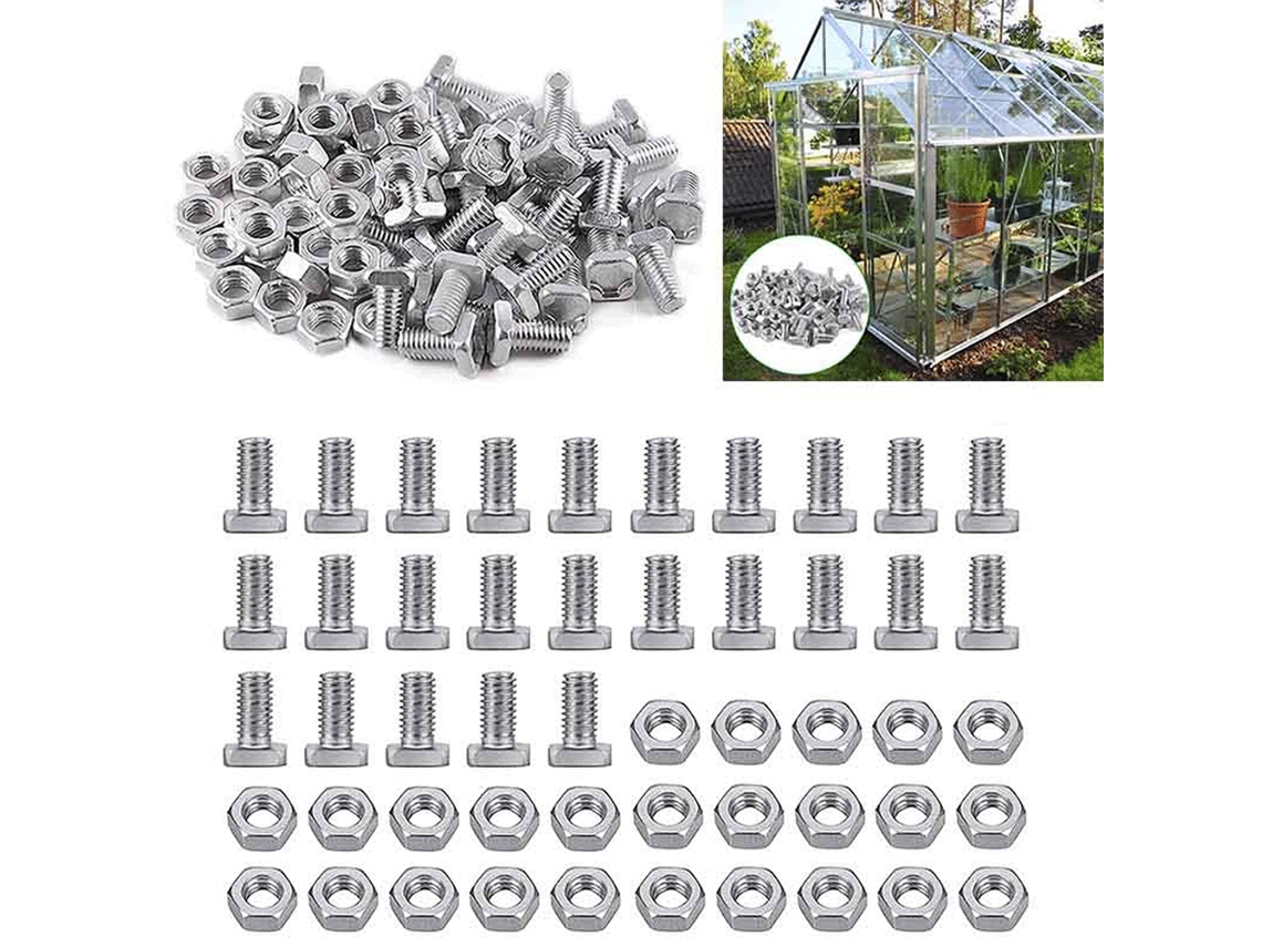 50 Tuercas De Aluminio Resistentes A La Corrosión Para Accesorios De Invernaderos Y Patios.