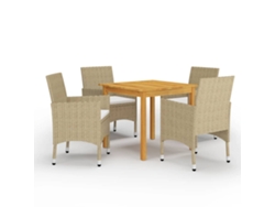 Juego de comedor de jardín beige de 5 piezas DKD Home Decor