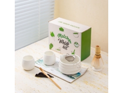 Set de Matcha de 9 piezas: tazón, 2 vasos, batidor, colador, cuchara y paño. Kit ceremonial completo Tommy01